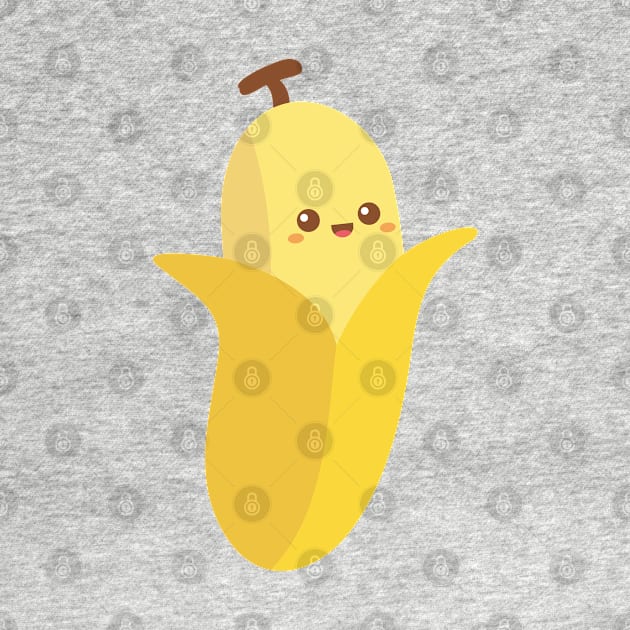 Cute Happy Banana Fruit by rustydoodle
